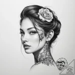 Tattoo sketch linework портрет – tattoo sketch (№1760349907_0, 13.10.2025 10:05) — tattoovalue.net