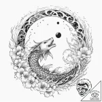 Tattoo sketch узор в виде лунного затмения, t… – tattoo sketch (№1760350340_0, 13.10.2025 10:12) — tattoovalue.net