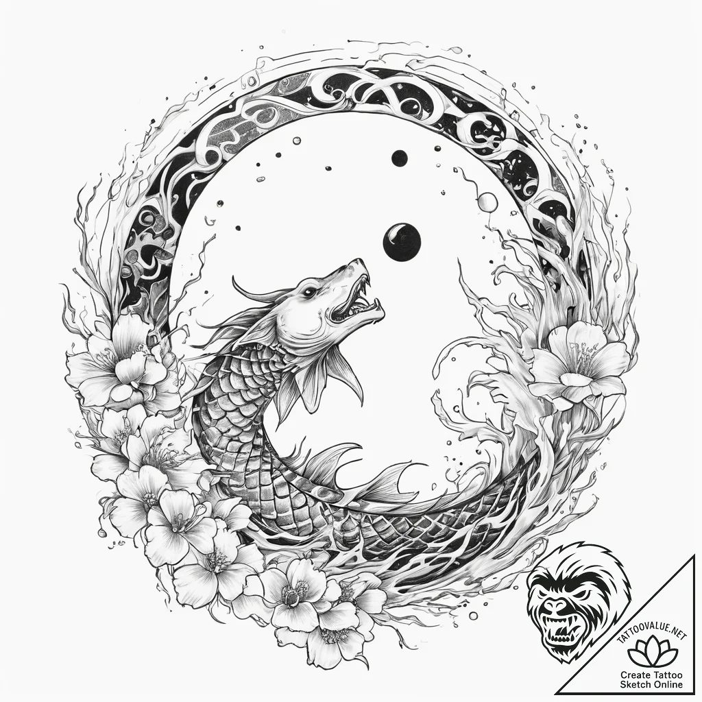Tattoo sketch узор в виде лунного затмения, t... - tattoo sketch (№1760350340_0, 13.10.2025 10:12) — tattoovalue.net