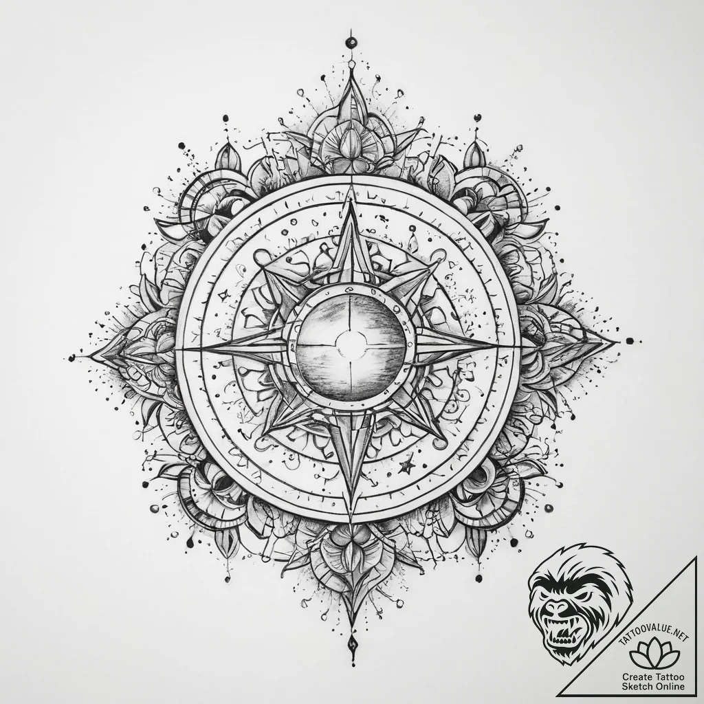 Tattoo sketch cosmic life - tattoo sketch (№1760351653_0, 13.10.2025 10:34) — tattoovalue.net