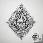 Tattoo sketch spiritual fire – tattoo sketch (№1760354250_0, 13.10.2025 11:17) — tattoovalue.net