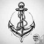 Tattoo sketch anchor with a flag, artistic ta… – tattoo sketch (№1760355996_0, 13.10.2025 11:46) — tattoovalue.net