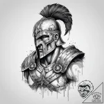 Tattoo sketch gladiator, ink illustration for… – tattoo sketch (№1760356435_0, 13.10.2025 11:53) — tattoovalue.net
