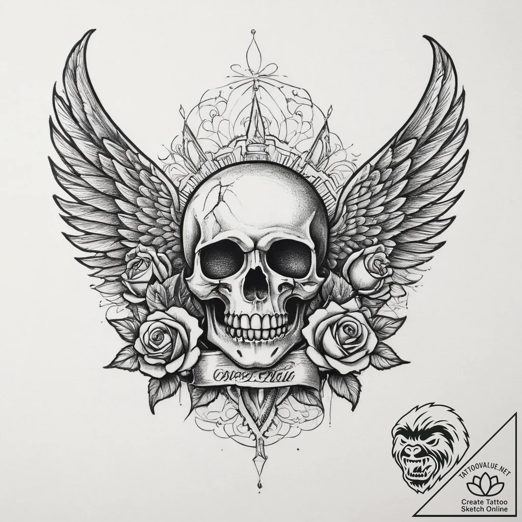 Tattoo sketch winged grenade, tattoo flash sh... - tattoo sketch (№1760357515_0, 13.10.2025 12:11) — tattoovalue.net