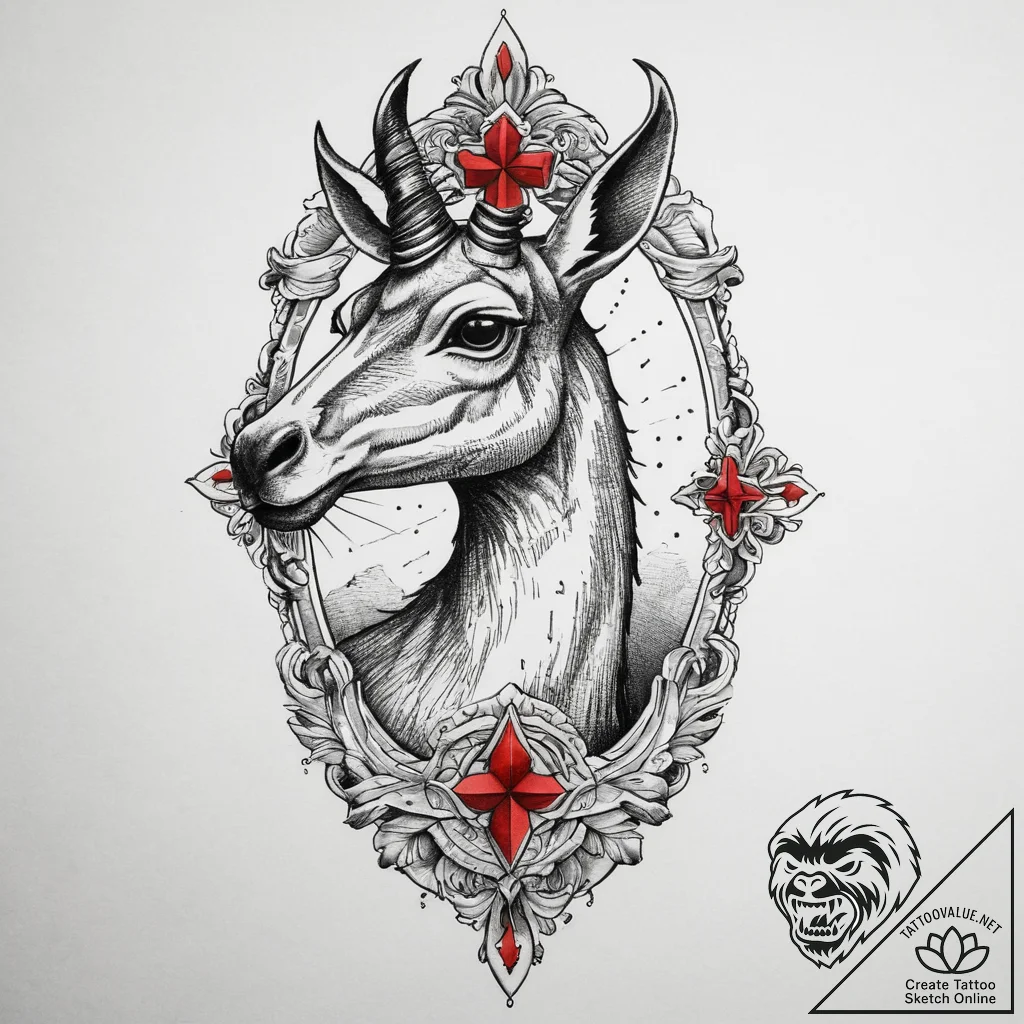 Tattoo sketch guanaco, tattoo flash sheet des... - tattoo sketch (№1760357946_0, 13.10.2025 12:19) — tattoovalue.net
