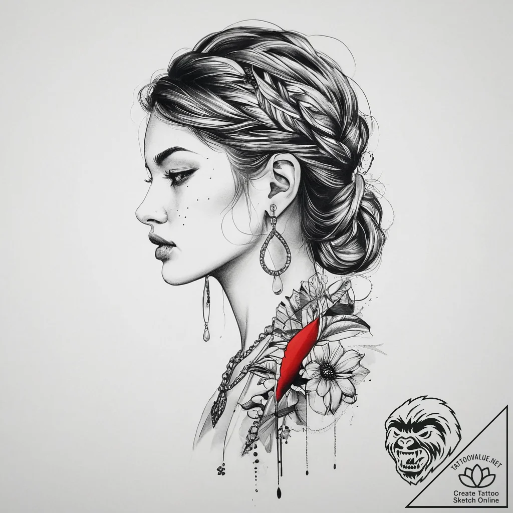 Tattoo sketch hands with a earring, tattoo sk... - tattoo sketch (№1760359469_0, 13.10.2025 12:44) — tattoovalue.net