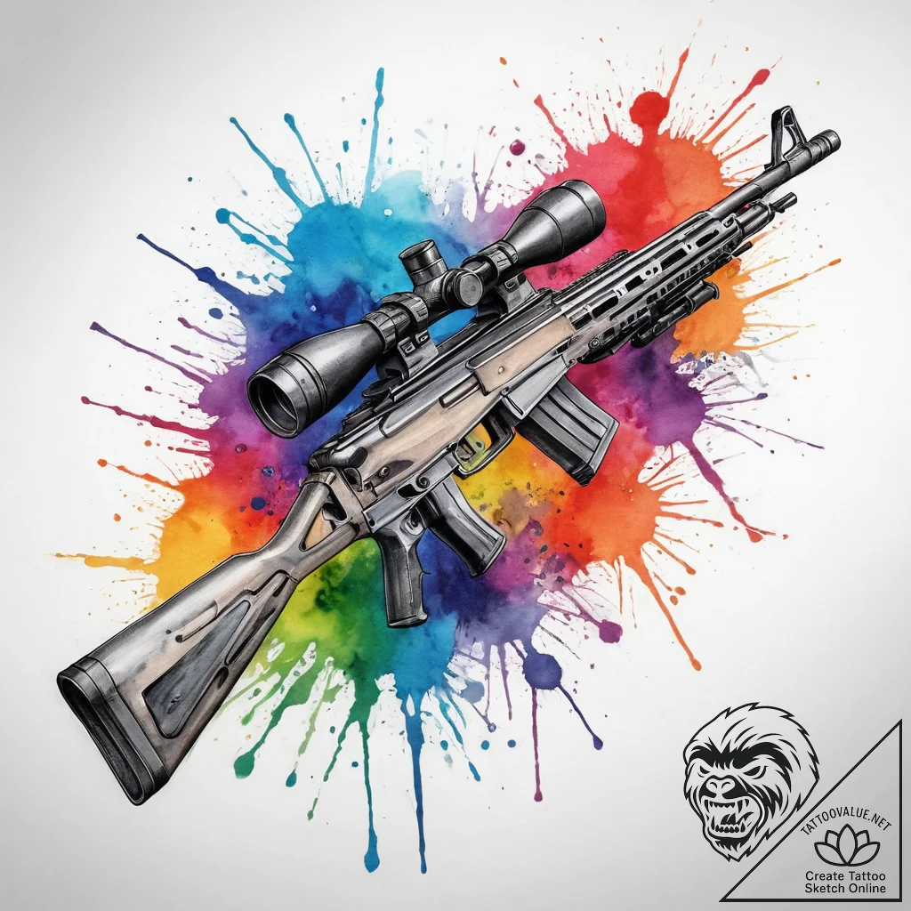 Tattoo sketch sniper rifle, artistic tattoo s... - tattoo sketch (№1760363156_0, 13.10.2025 13:45) — tattoovalue.net