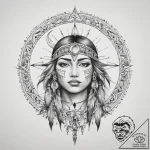 Tattoo sketch native american moon symbol, ta… – tattoo sketch (№1760365326_0, 13.10.2025 14:22) — tattoovalue.net