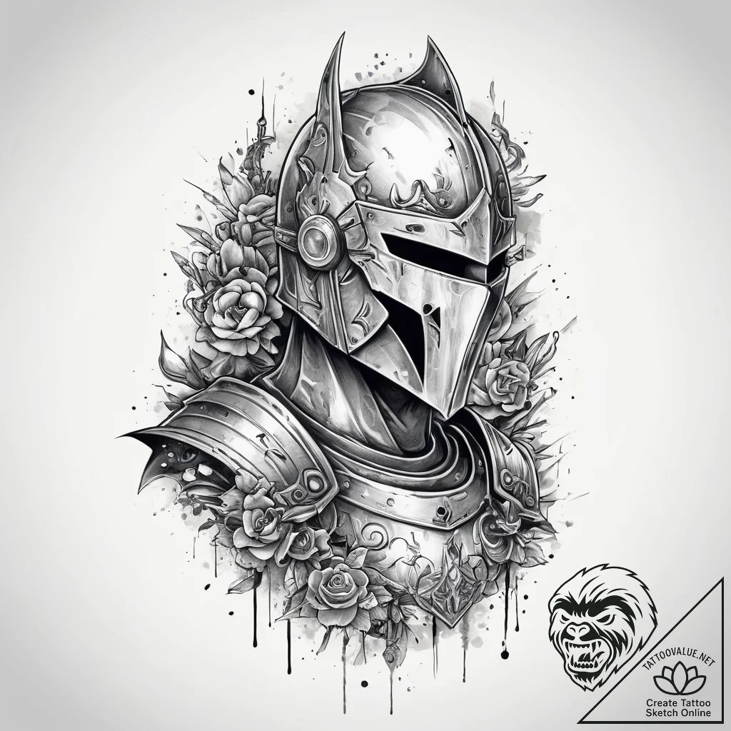 Tattoo sketch knight, artistic tattoo sketch,... - tattoo sketch (№1760366194_0, 13.10.2025 14:36) — tattoovalue.net