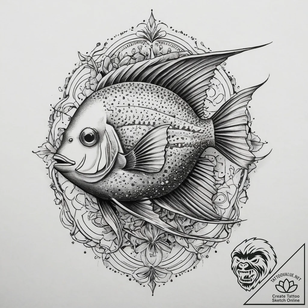Tattoo sketch angelfish, tattoo flash sheet d... - tattoo sketch (№1760366628_0, 13.10.2025 14:43) — tattoovalue.net