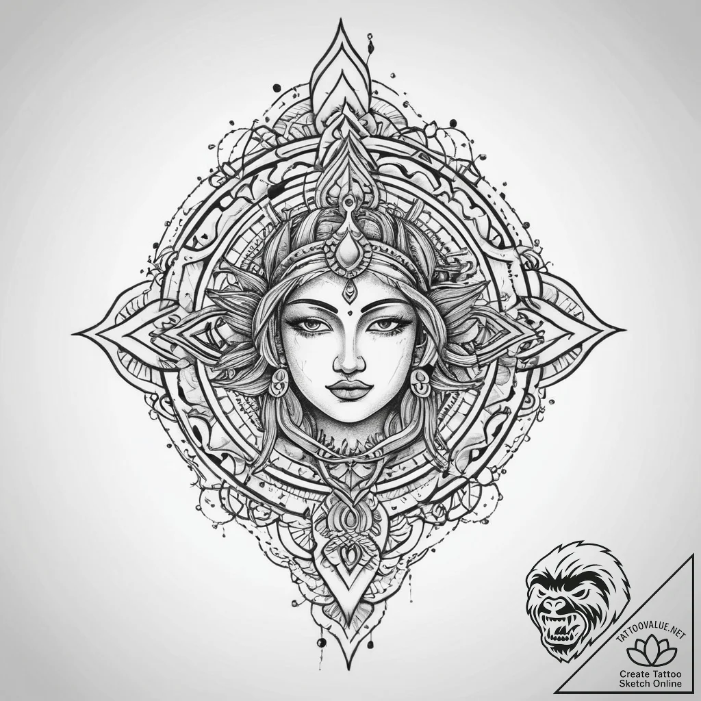 Tattoo sketch spiritual domain, ink illustrat... - tattoo sketch (№1760367721_0, 13.10.2025 15:02) — tattoovalue.net