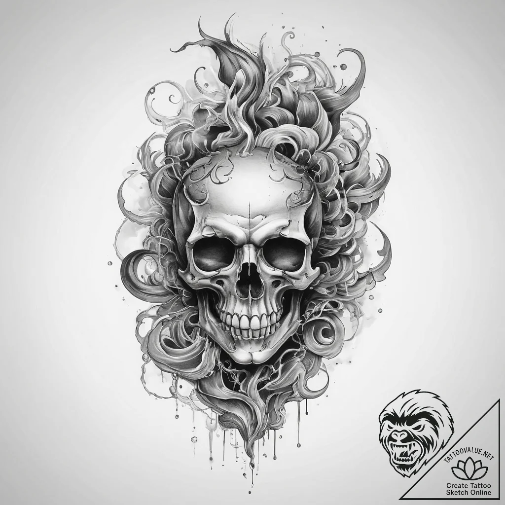 Tattoo sketch smoke, ink illustration for tat... - tattoo sketch (№1760367936_0, 13.10.2025 15:05) — tattoovalue.net