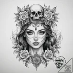 Tattoo sketch vasilisa the beautiful with a s… – tattoo sketch (№1760368153_0, 13.10.2025 15:09) — tattoovalue.net