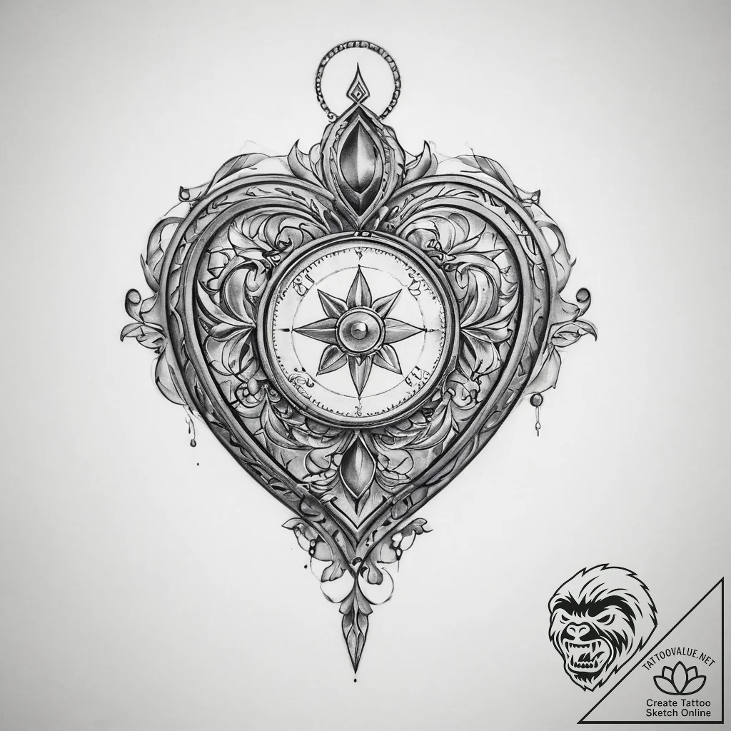 Tattoo sketch locket photo tattoo - tattoo sketch (№1760368802_0, 13.10.2025 15:20) — tattoovalue.net