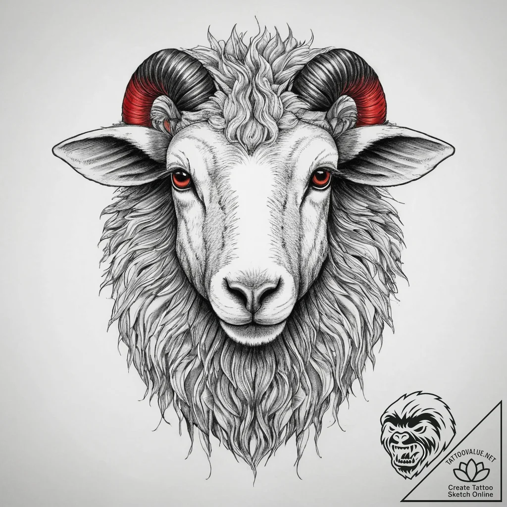 Tattoo sketch sheep, tattoo drawing outline,... - tattoo sketch (№1760371633_0, 13.10.2025 16:07) — tattoovalue.net