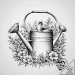 Tattoo sketch gardening a watering can, artis… – tattoo sketch (№1760372067_0, 13.10.2025 16:14) — tattoovalue.net