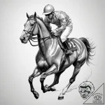 Tattoo sketch horse racing a horse with a joc… – tattoo sketch (№1760373153_0, 13.10.2025 16:32) — tattoovalue.net