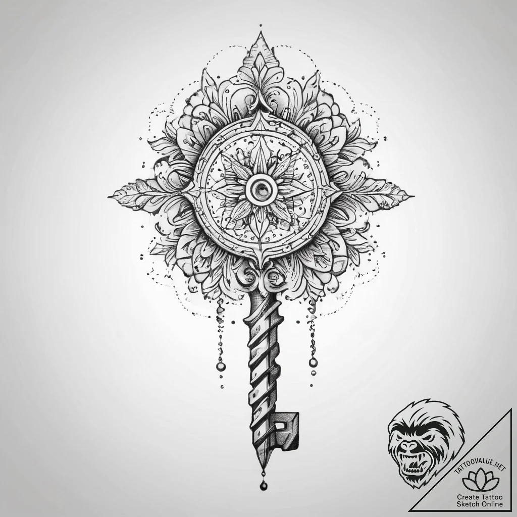 Tattoo sketch key, tattoo drawing outline, fi... - tattoo sketch (№1760373807_0, 13.10.2025 16:43) — tattoovalue.net