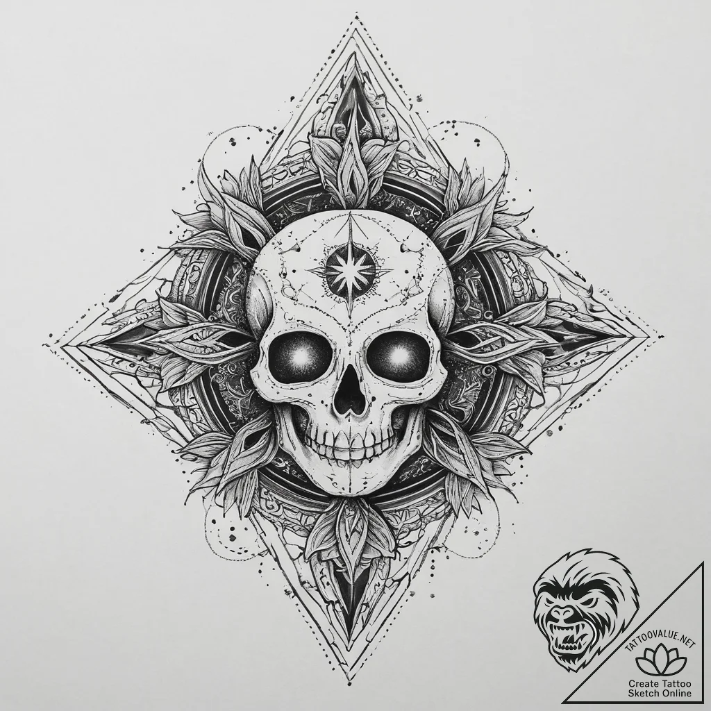 Tattoo sketch cosmic ghost, ink illustration... - tattoo sketch (№1760374023_0, 13.10.2025 16:47) — tattoovalue.net