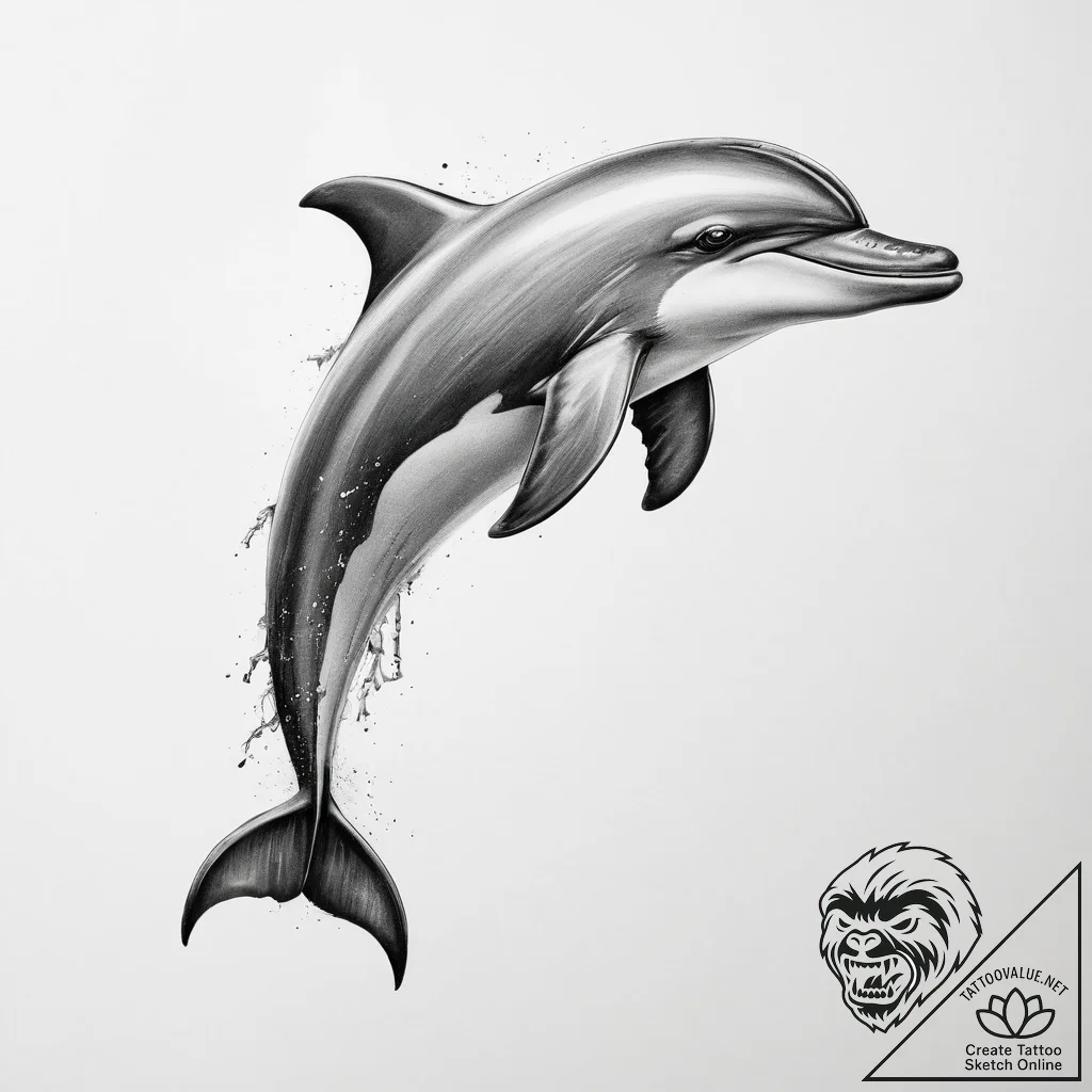 Tattoo sketch dolphin - tattoo sketch (№1760375122_0, 13.10.2025 17:05) — tattoovalue.net