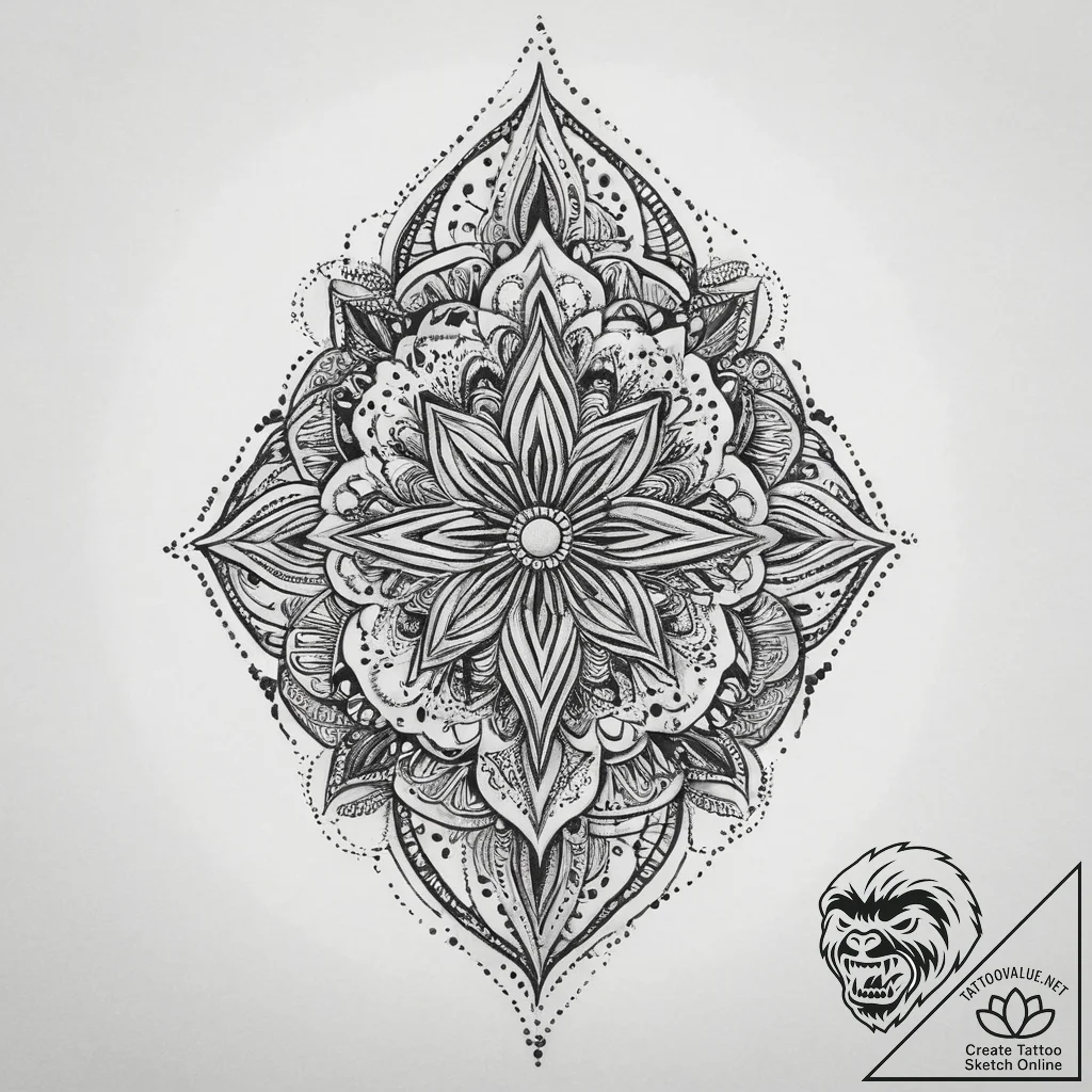 Tattoo sketch spirit, tattoo line art, dotwor... - tattoo sketch (№1760377506_0, 13.10.2025 17:45) — tattoovalue.net