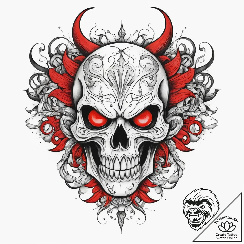 Tattoo sketch nightmare, tattoo line art, new... - tattoo sketch (№1760379033_0, 13.10.2025 18:10) — tattoovalue.net