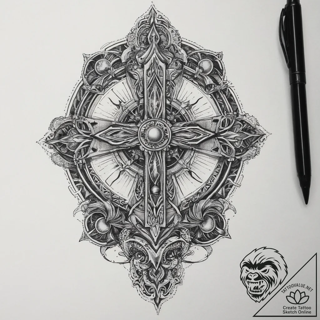 Tattoo sketch cosmic ascension, artistic tatt... - tattoo sketch (№1760379249_0, 13.10.2025 18:14) — tattoovalue.net