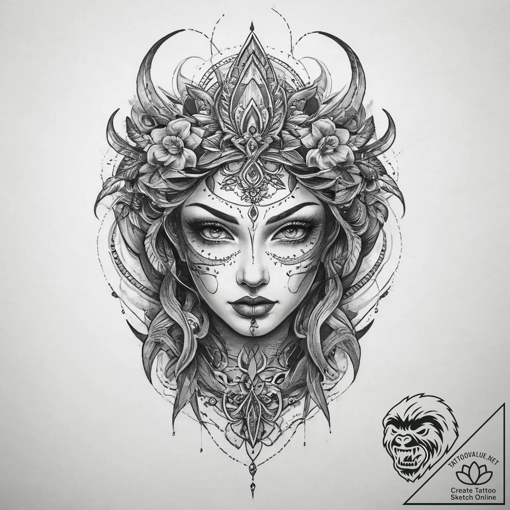 Fantastical & abstract, tattoo sketch design,... - tattoo sketch (№1760379901_0, 13.10.2025 18:25) — tattoovalue.net