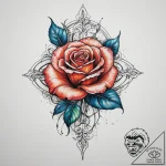 Tattoo sketch rose with cross, tattoo drawing… – tattoo sketch (№1760380125_0, 13.10.2025 18:28) — tattoovalue.net