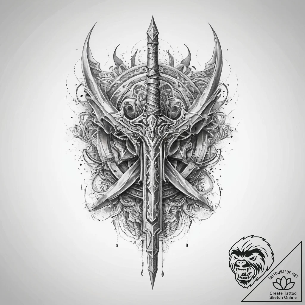 Tattoo sketch weapon - tattoo sketch (№1760380774_0, 13.10.2025 18:39) — tattoovalue.net