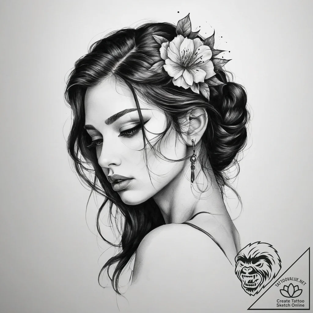 Tattoo sketch sorrow - tattoo sketch (№1760381859_0, 13.10.2025 18:57) — tattoovalue.net