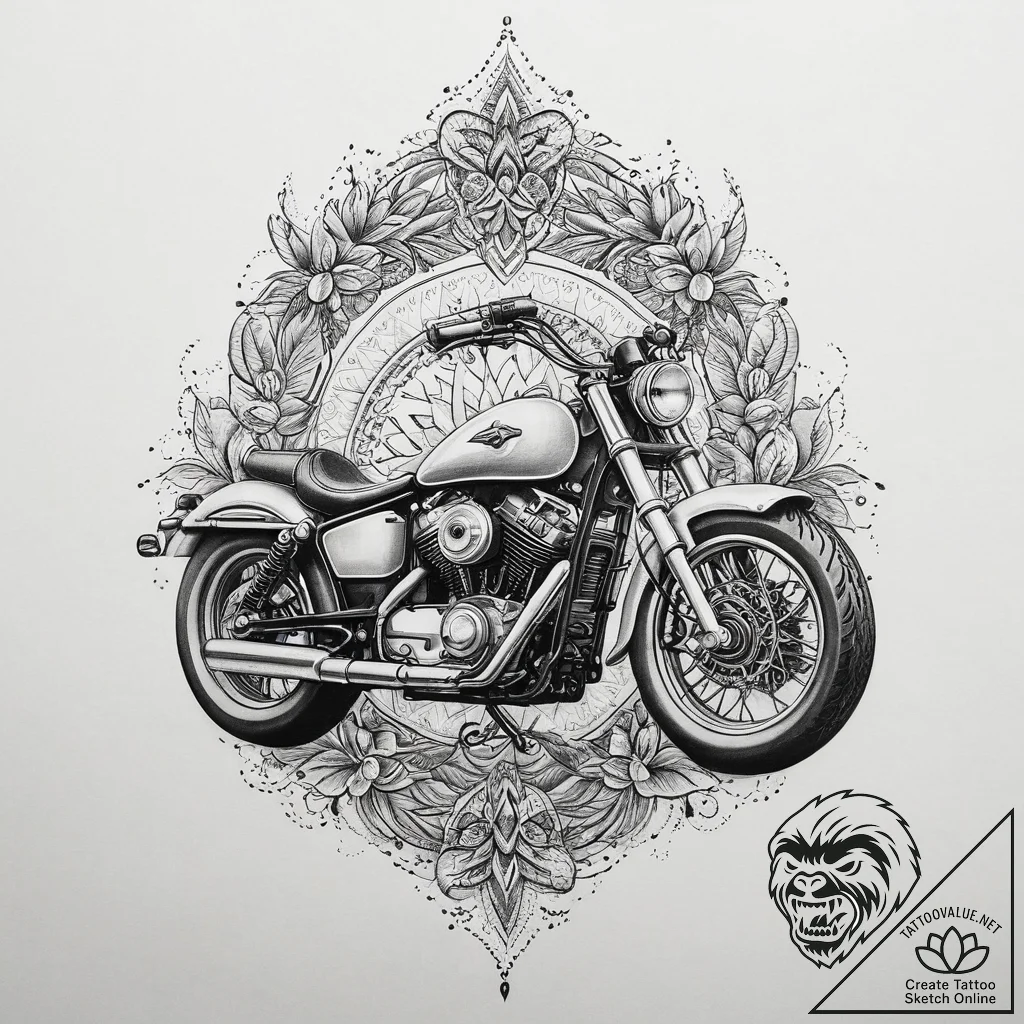 Tattoo sketch hands with a motorcycle, artist... - tattoo sketch (№1760382293_0, 13.10.2025 19:04) — tattoovalue.net