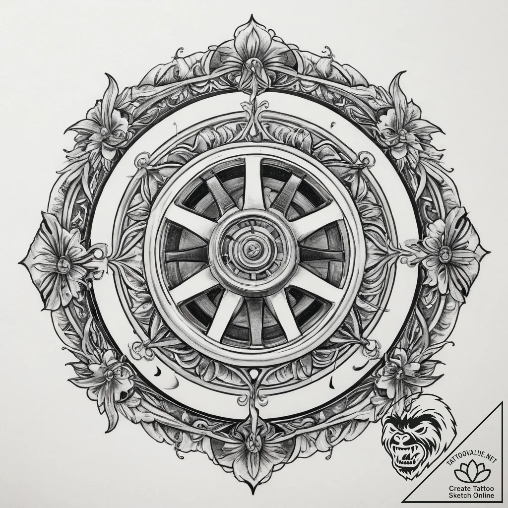 Tattoo sketch car wheel, tattoo drawing outli... - tattoo sketch (№1760382734_0, 13.10.2025 19:12) — tattoovalue.net