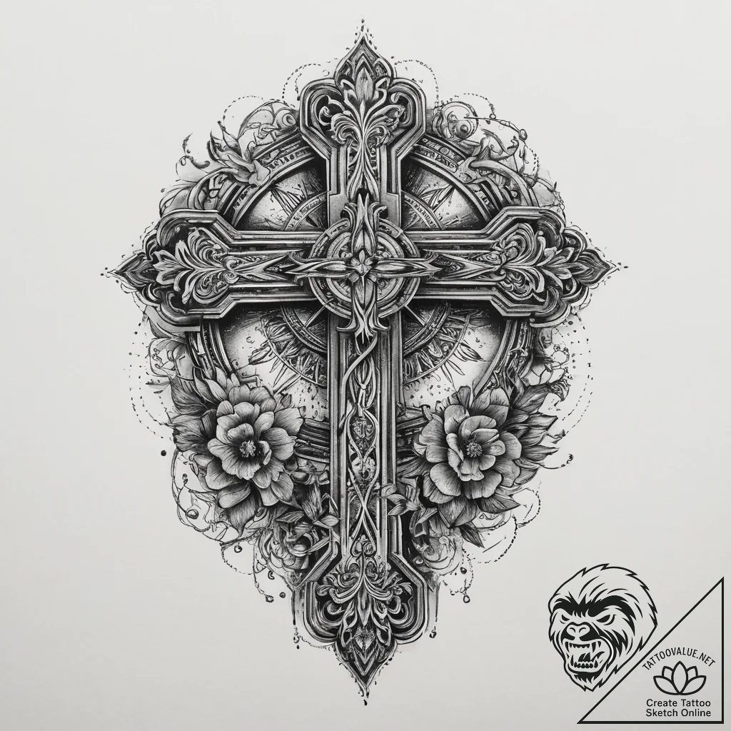 Tattoo sketch mystical narrative, ink illustr... - tattoo sketch (№1760386435_0, 13.10.2025 20:13) — tattoovalue.net