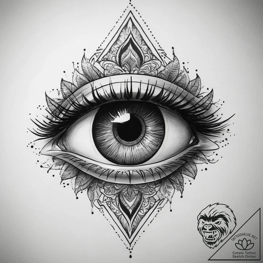 Tattoo sketch spiritual eye, tattoo drawing o... - tattoo sketch (№1760386651_0, 13.10.2025 20:17) — tattoovalue.net