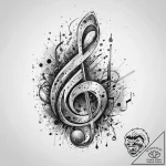 Tattoo sketch musician musical notes, ink ill… – tattoo sketch (№1760386867_0, 13.10.2025 20:21) — tattoovalue.net