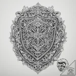 Tattoo sketch metalworking a shield, ink illu… – tattoo sketch (№1760387734_0, 13.10.2025 20:35) — tattoovalue.net