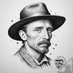 Tattoo sketch vincent van gogh portrait with… – tattoo sketch (№1760389039_0, 13.10.2025 20:57) — tattoovalue.net