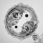 Tattoo sketch yin and yang with fish, concept… – tattoo sketch (№1760389257_0, 13.10.2025 21:00) — tattoovalue.net