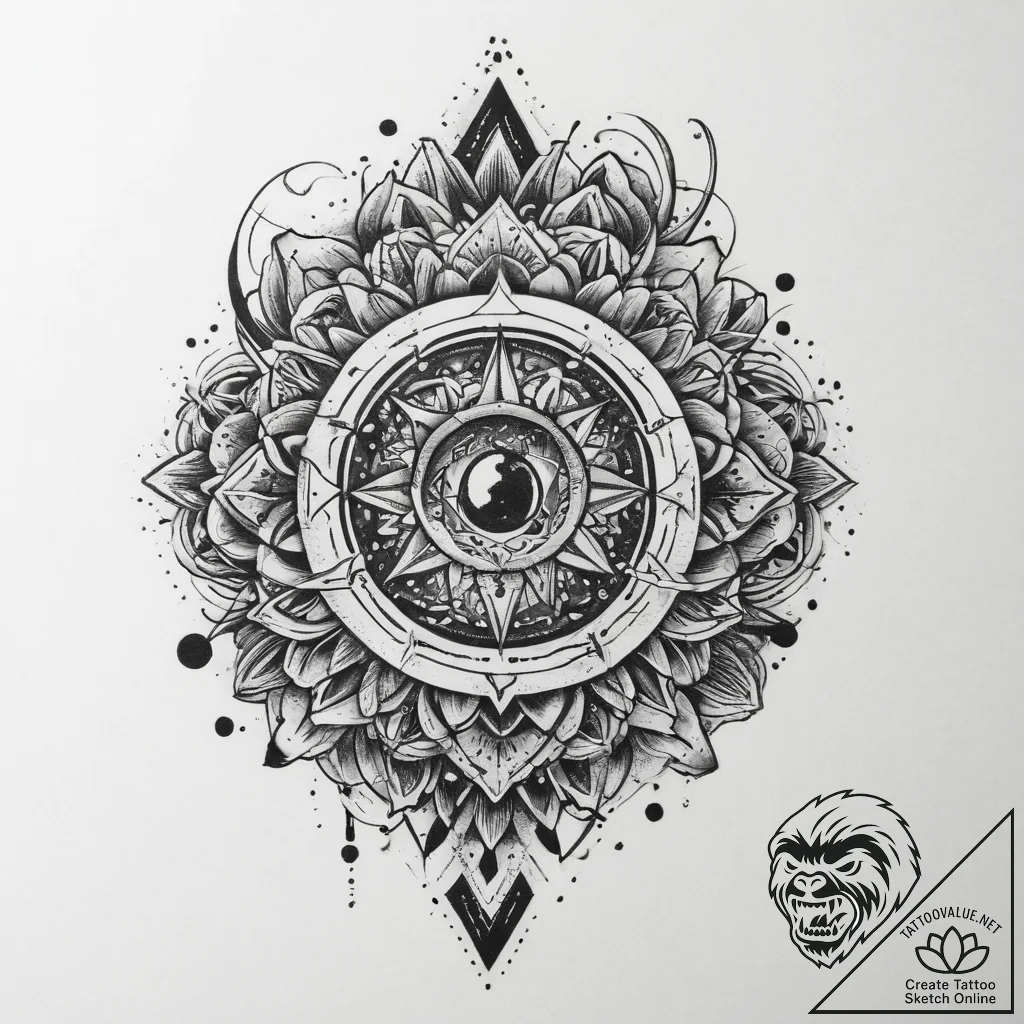Tattoo sketch aura, tattoo flash sheet design... - tattoo sketch (№1760390570_0, 13.10.2025 21:22) — tattoovalue.net