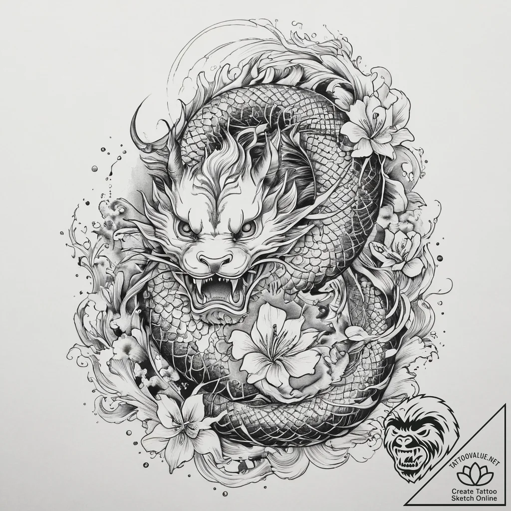Tattoo sketch ocean, tattoo flash sheet desig... - tattoo sketch (№1760391004_0, 13.10.2025 21:30) — tattoovalue.net