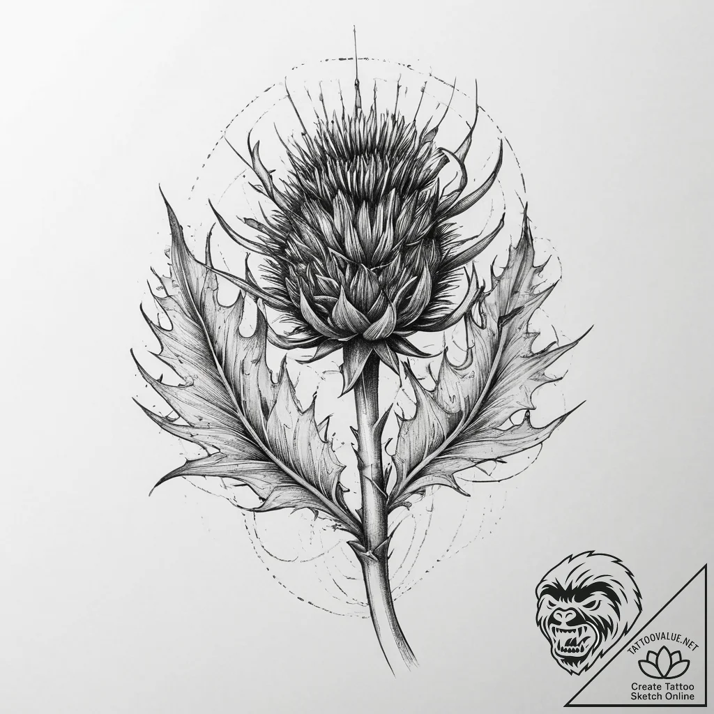 Tattoo sketch thistle, tattoo sketch design,... - tattoo sketch (№1760391222_0, 13.10.2025 21:33) — tattoovalue.net