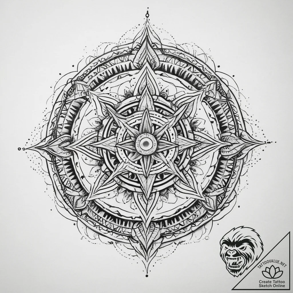 Tattoo sketch cosmic spirit, ink illustration... - tattoo sketch (№1760391871_0, 13.10.2025 21:44) — tattoovalue.net