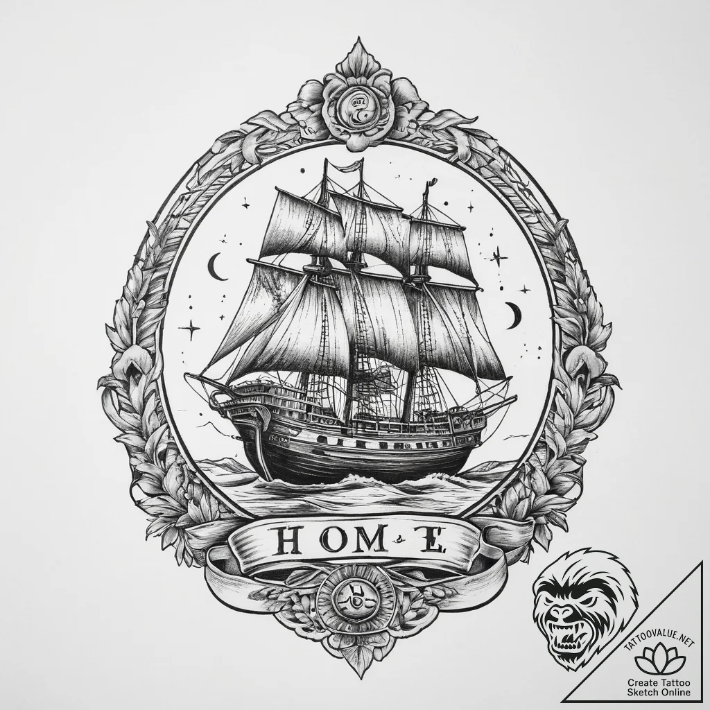 Tattoo sketch hieroglyphic symbol for "home"... - tattoo sketch (№1760392524_0, 13.10.2025 21:55) — tattoovalue.net