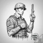 Tattoo sketch soldier with a key, tattoo draw… – tattoo sketch (№1760395137_0, 13.10.2025 22:38) — tattoovalue.net
