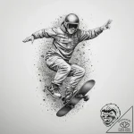 Tattoo sketch snowboarding a person in the ai… – tattoo sketch (№1760396447_0, 13.10.2025 23:00) — tattoovalue.net