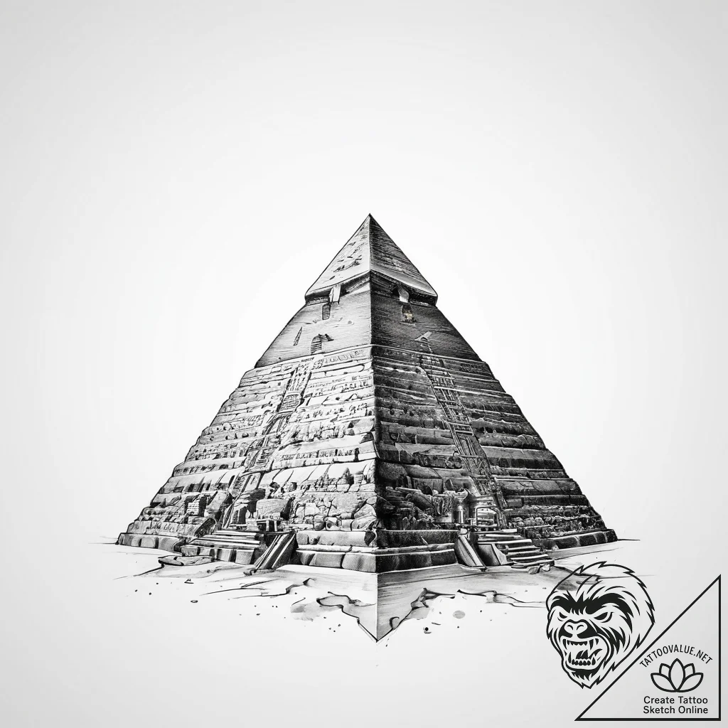 Tattoo sketch egyptian pyramid - tattoo sketch (№1760397098_0, 13.10.2025 23:11) — tattoovalue.net