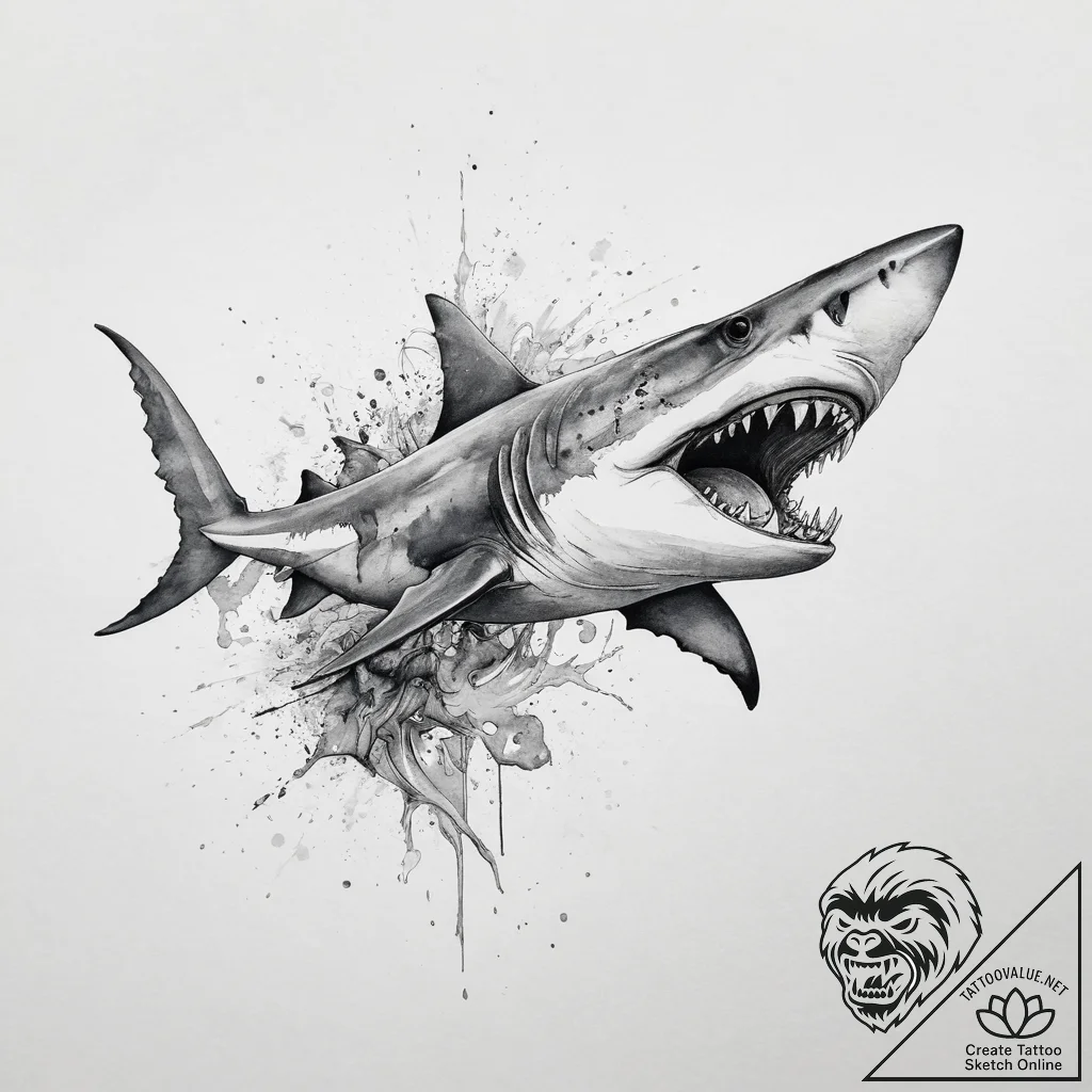 Tattoo sketch goblin shark, tattoo line art,... - tattoo sketch (№1760397534_0, 13.10.2025 23:18) — tattoovalue.net