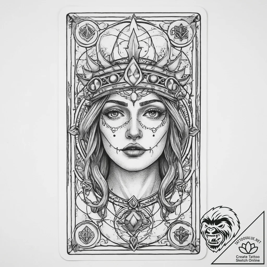 Tattoo sketch tarot card fool, tattoo flash s... - tattoo sketch (№1760397981_0, 13.10.2025 23:26) — tattoovalue.net
