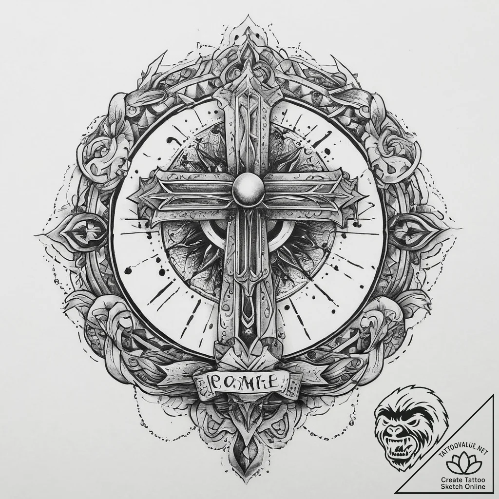 Tattoo sketch cosmic foundation, ink illustra... - tattoo sketch (№1760399070_0, 13.10.2025 23:44) — tattoovalue.net